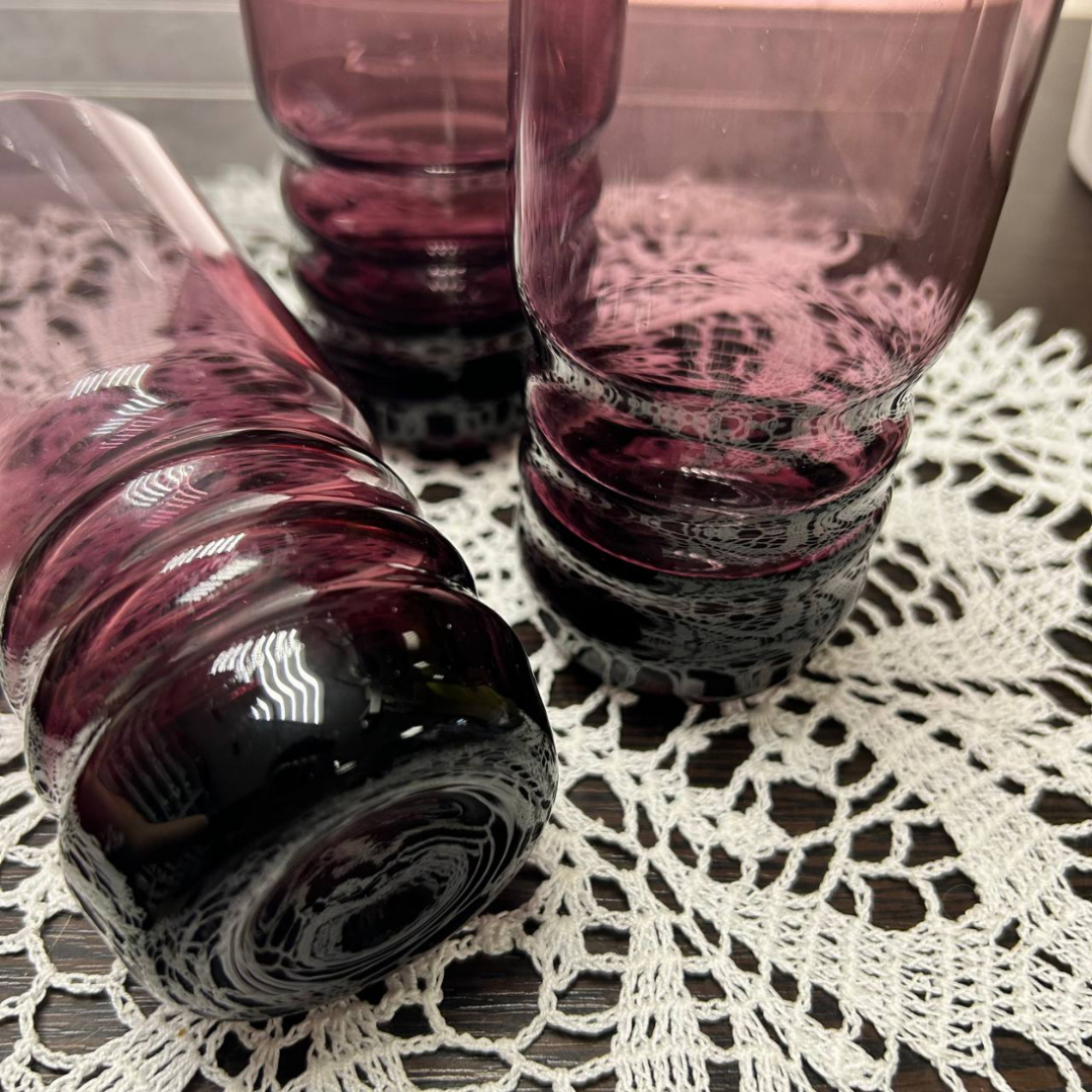 Стаканы из марганцевого стекла Стрыйского СЗ 1970х гг. Редкие! Цена за 6шт. Картинка 3